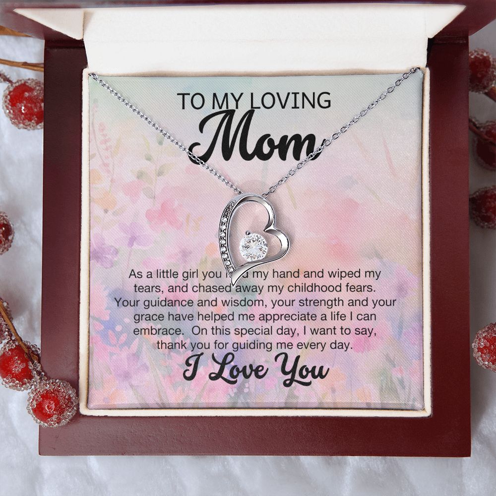 Loving Mom Pink Wildflowers Forever Love Necklace