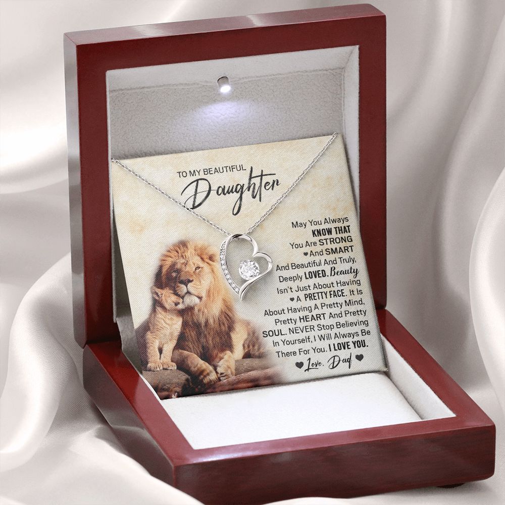 Daughter Pretty Lion Forever Love Necklace