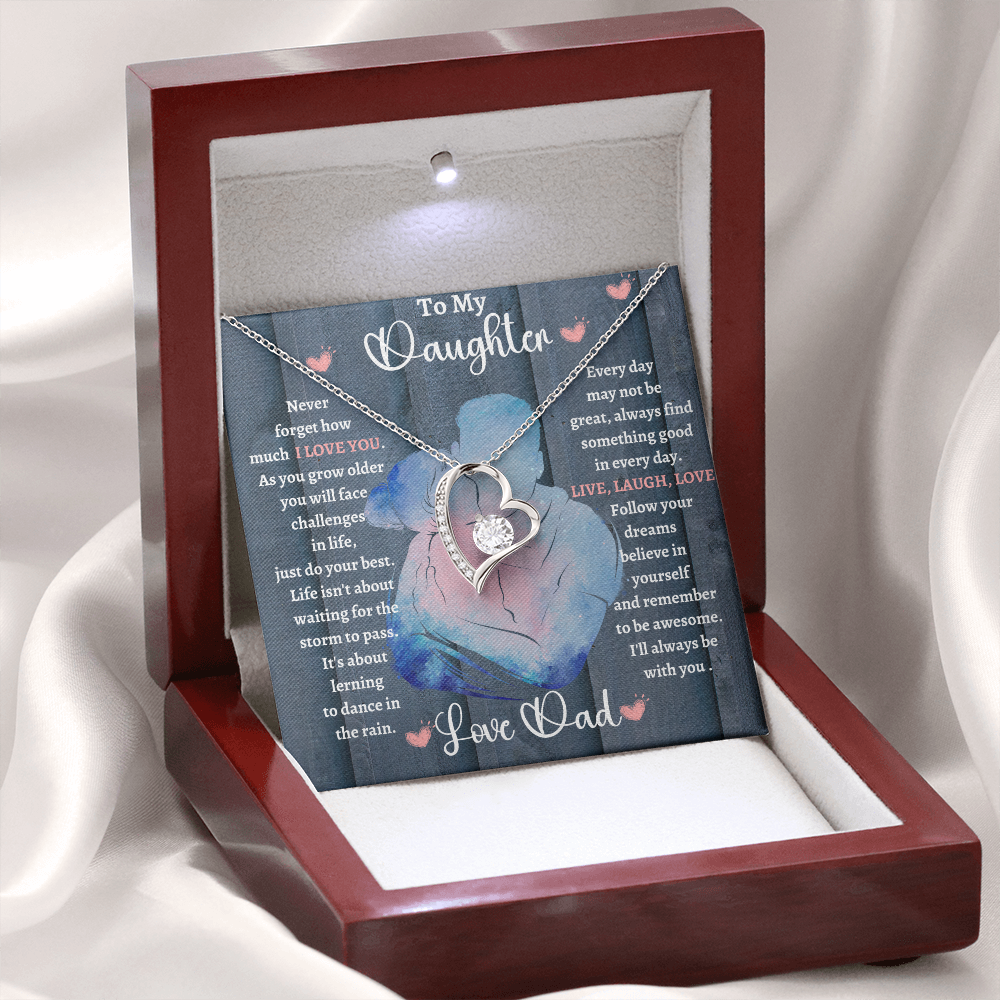 Dad Daughter Hug/ Forever Love Necklace