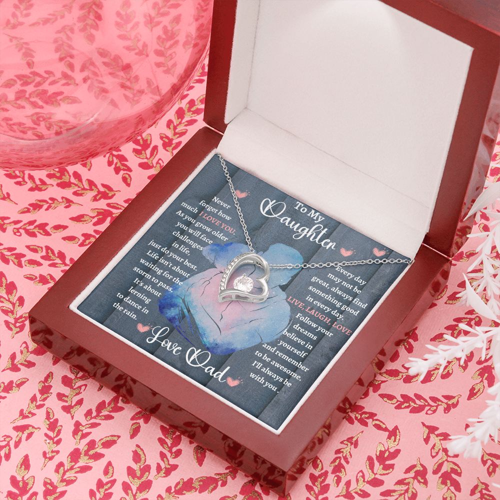 Dad Daughter Hug/ Forever Love Necklace