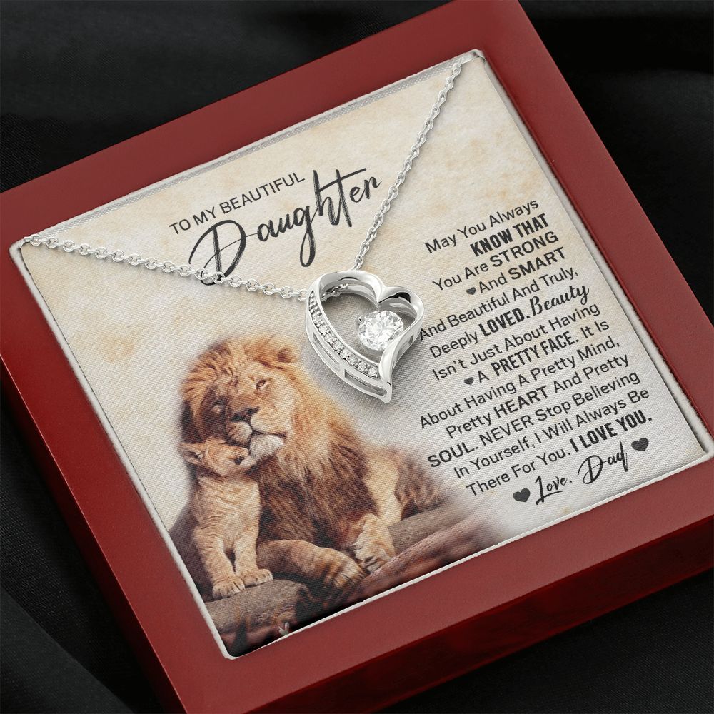 Daughter Pretty Lion Forever Love Necklace