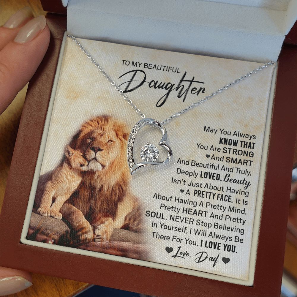 Daughter Pretty Lion Forever Love Necklace