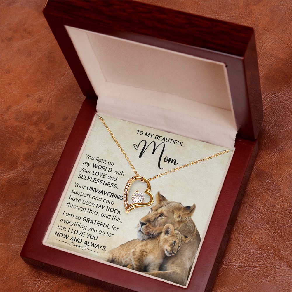 Mom Lioness My World Forever Love Necklace
