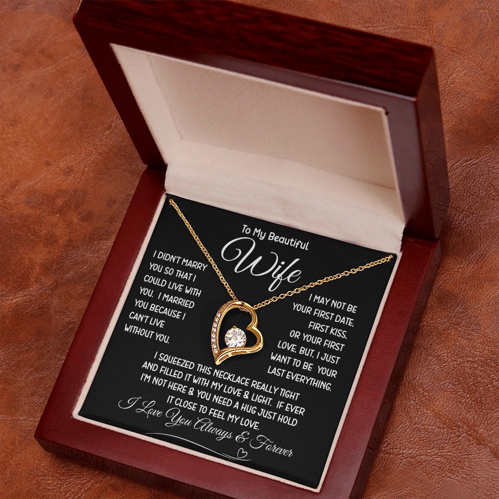 Beautiful Wife Can't Live Without You Forever Love Necklace
