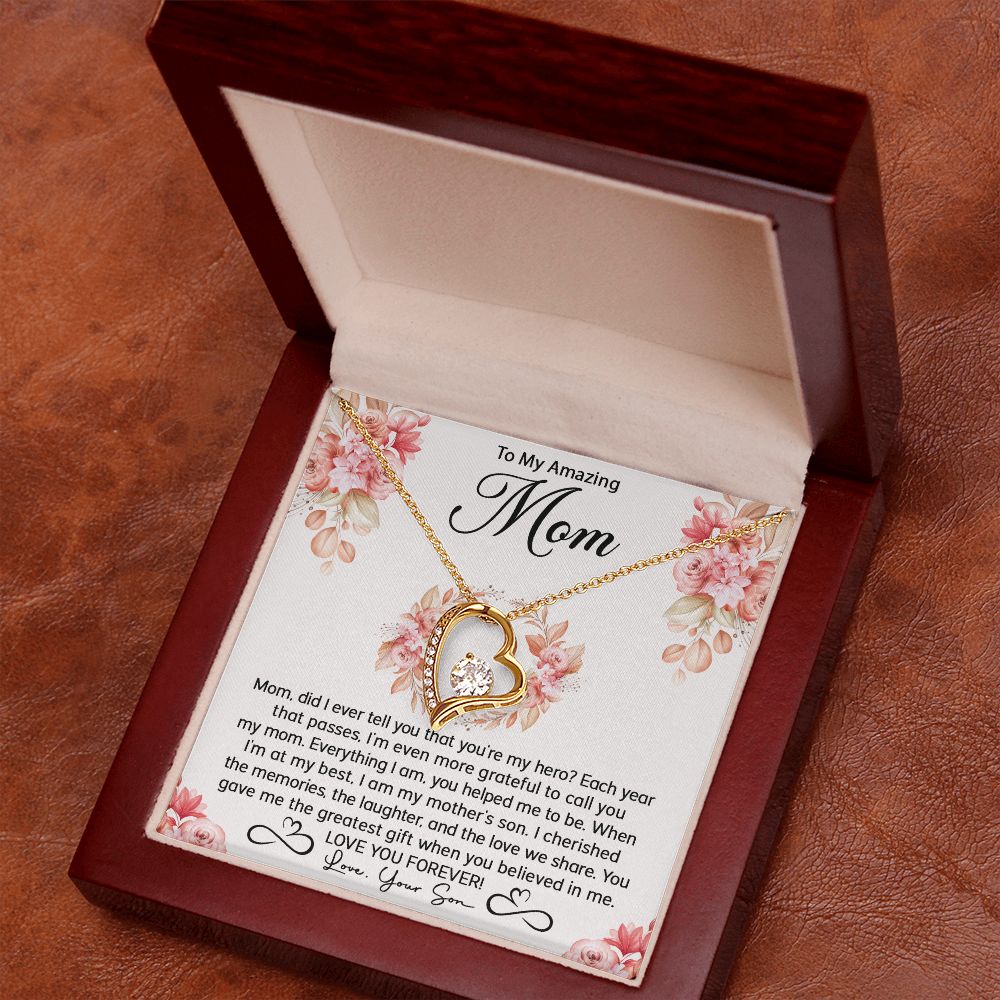 Mom Son My Hero Forever Love Necklace