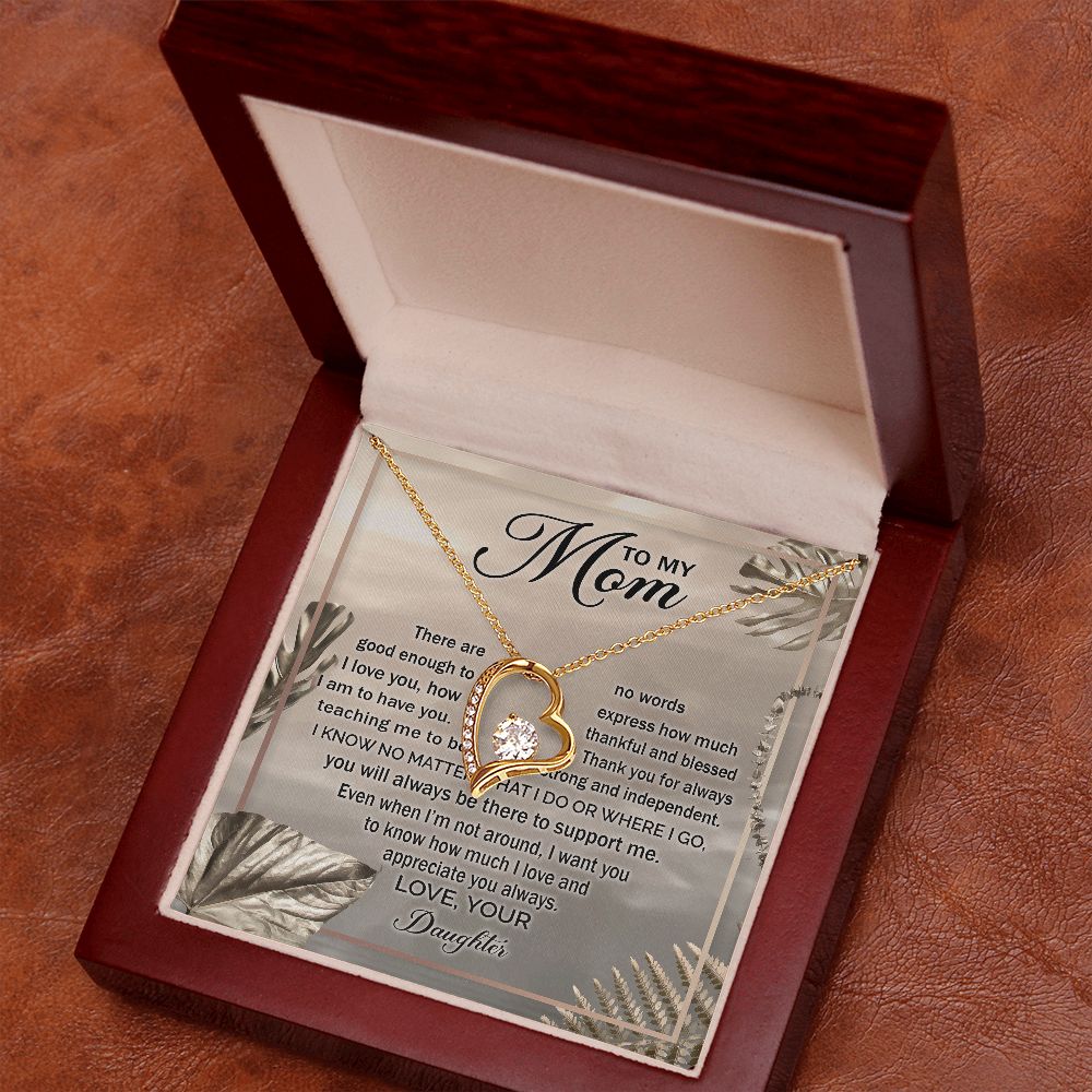 Mom Daughter No Words Forever Love Necklace