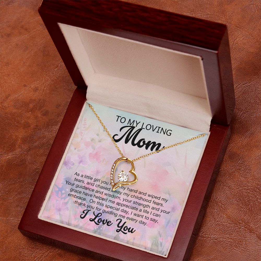 Loving Mom Pink Wildflowers Forever Love Necklace
