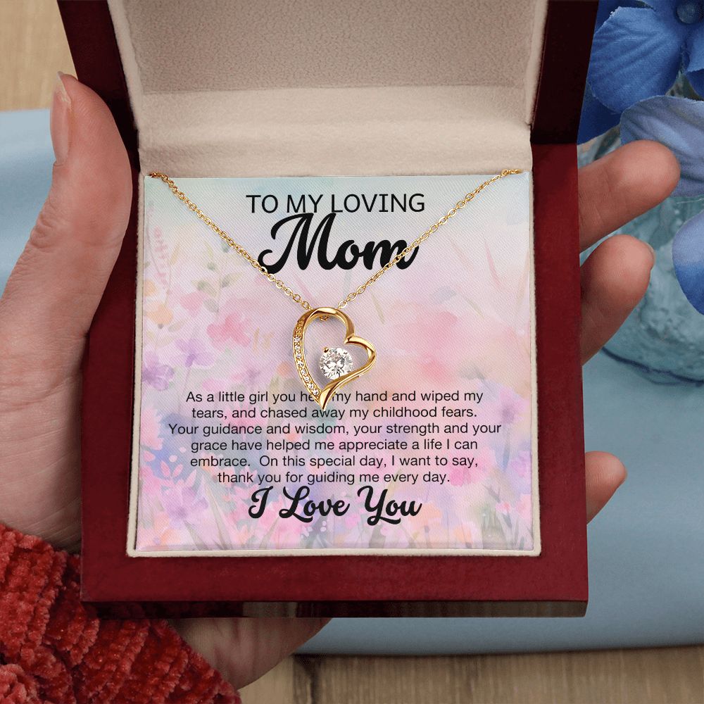 Loving Mom Pink Wildflowers Forever Love Necklace