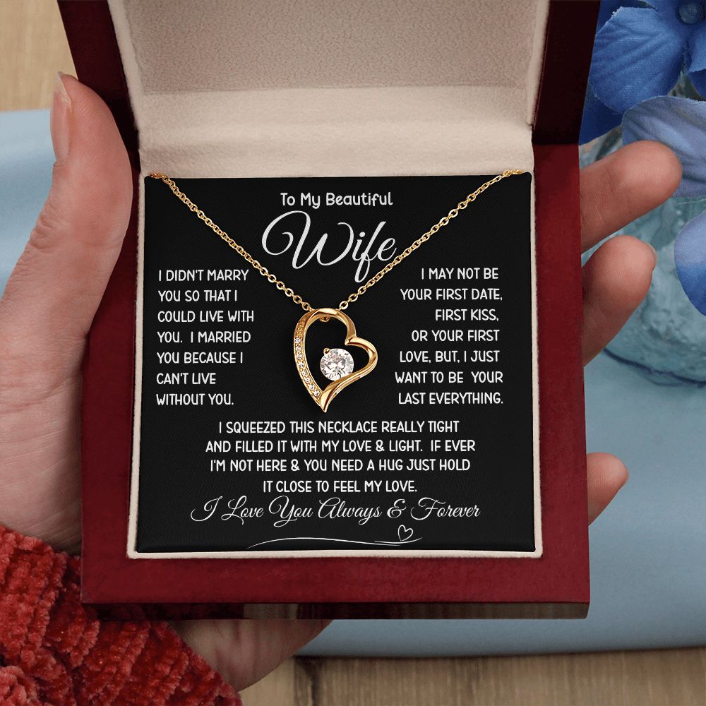 Beautiful Wife Can't Live Without You Forever Love Necklace