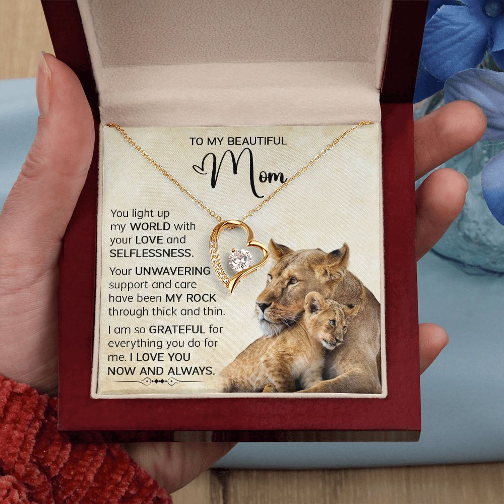 Mom Lioness My World Forever Love Necklace