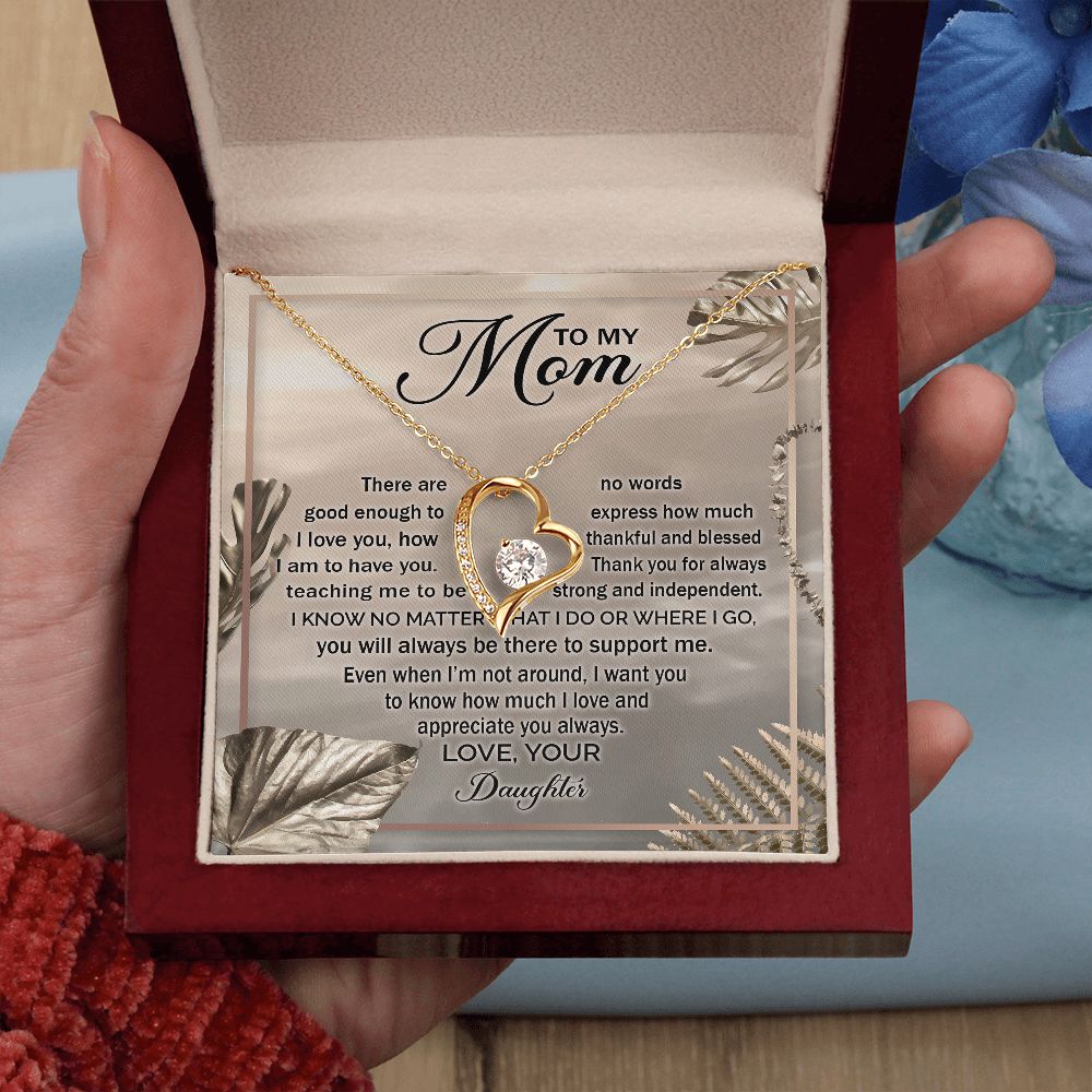 Mom Daughter No Words Forever Love Necklace