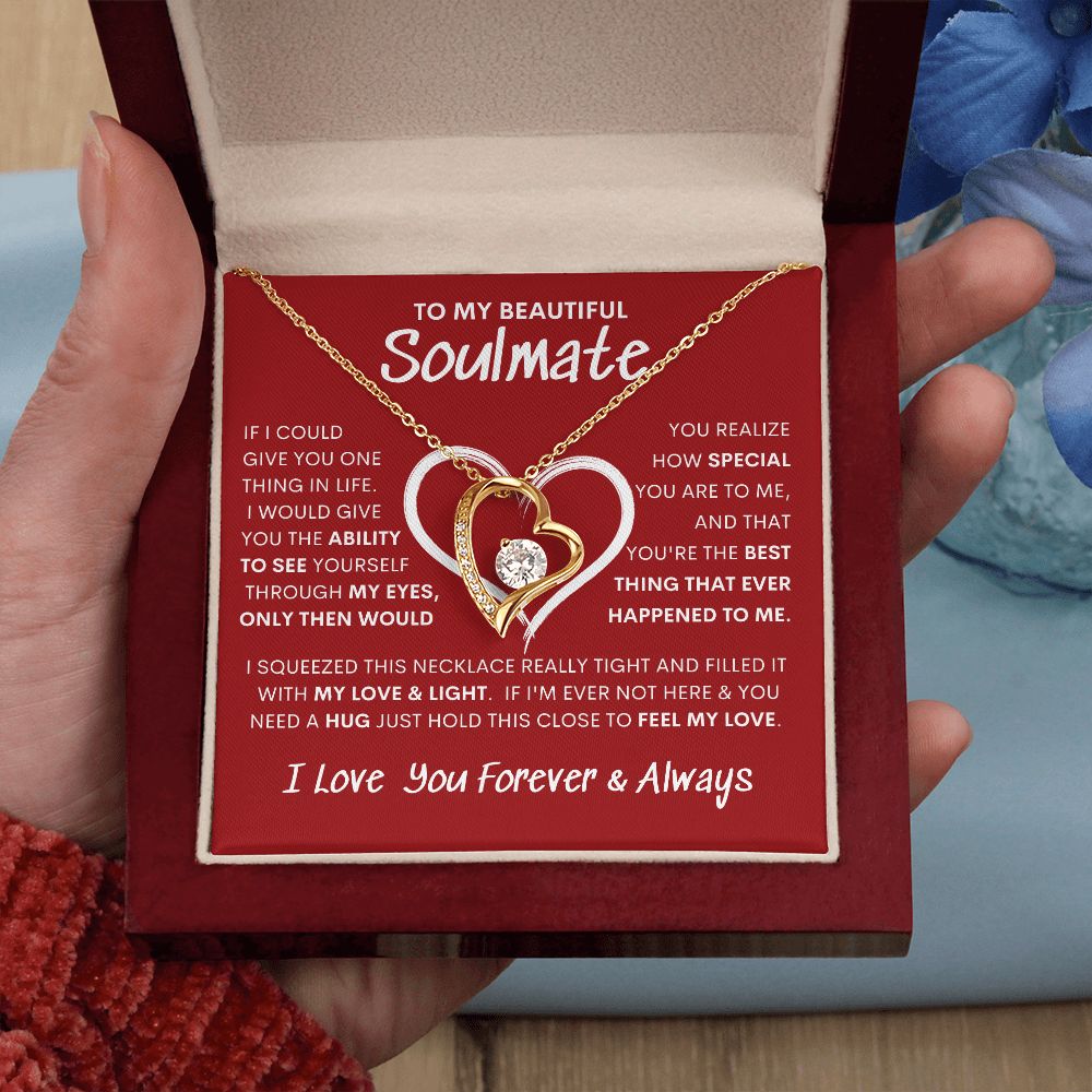 Beautiful Soulmate Special Big Red Heart Forever Love Necklace