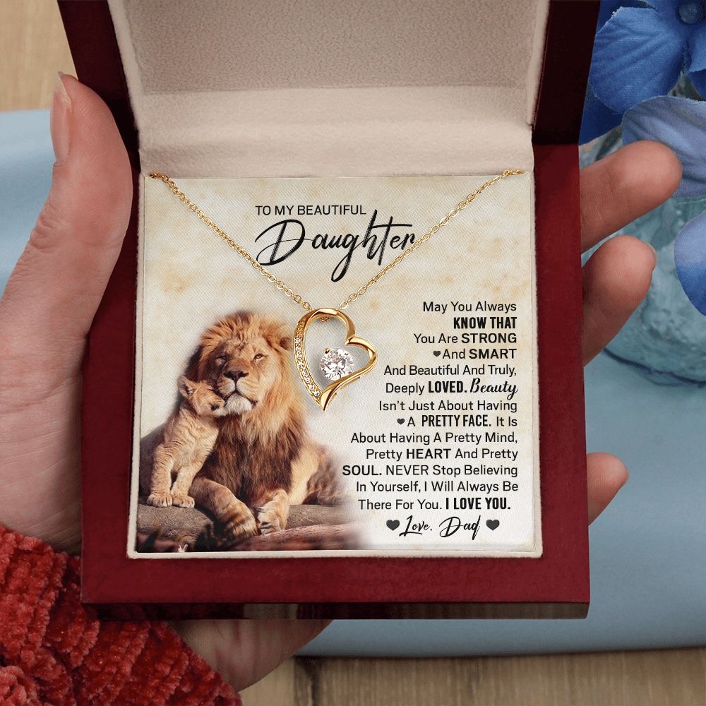 Daughter Pretty Lion Forever Love Necklace