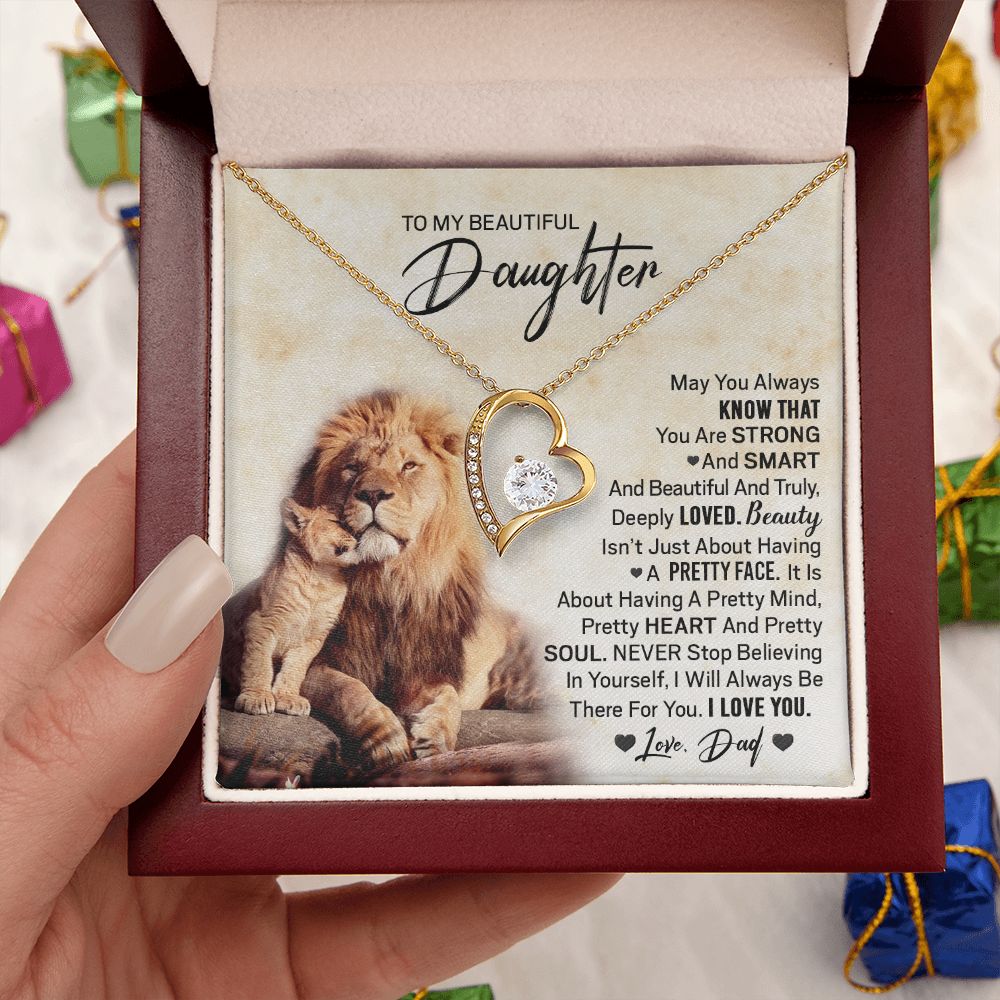Daughter Pretty Lion Forever Love Necklace