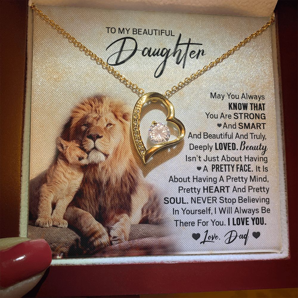 Daughter Pretty Lion Forever Love Necklace