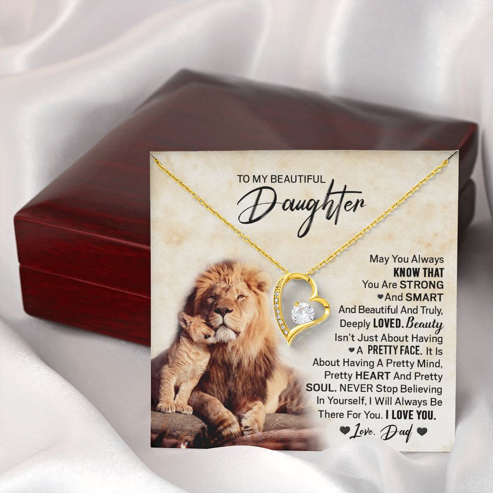 Daughter Pretty Lion Forever Love Necklace