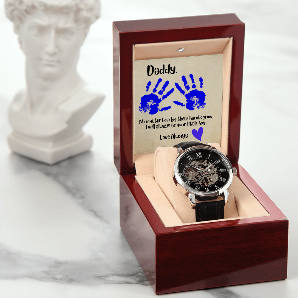 Daddy Blue Hands / Men's Openwork Watch