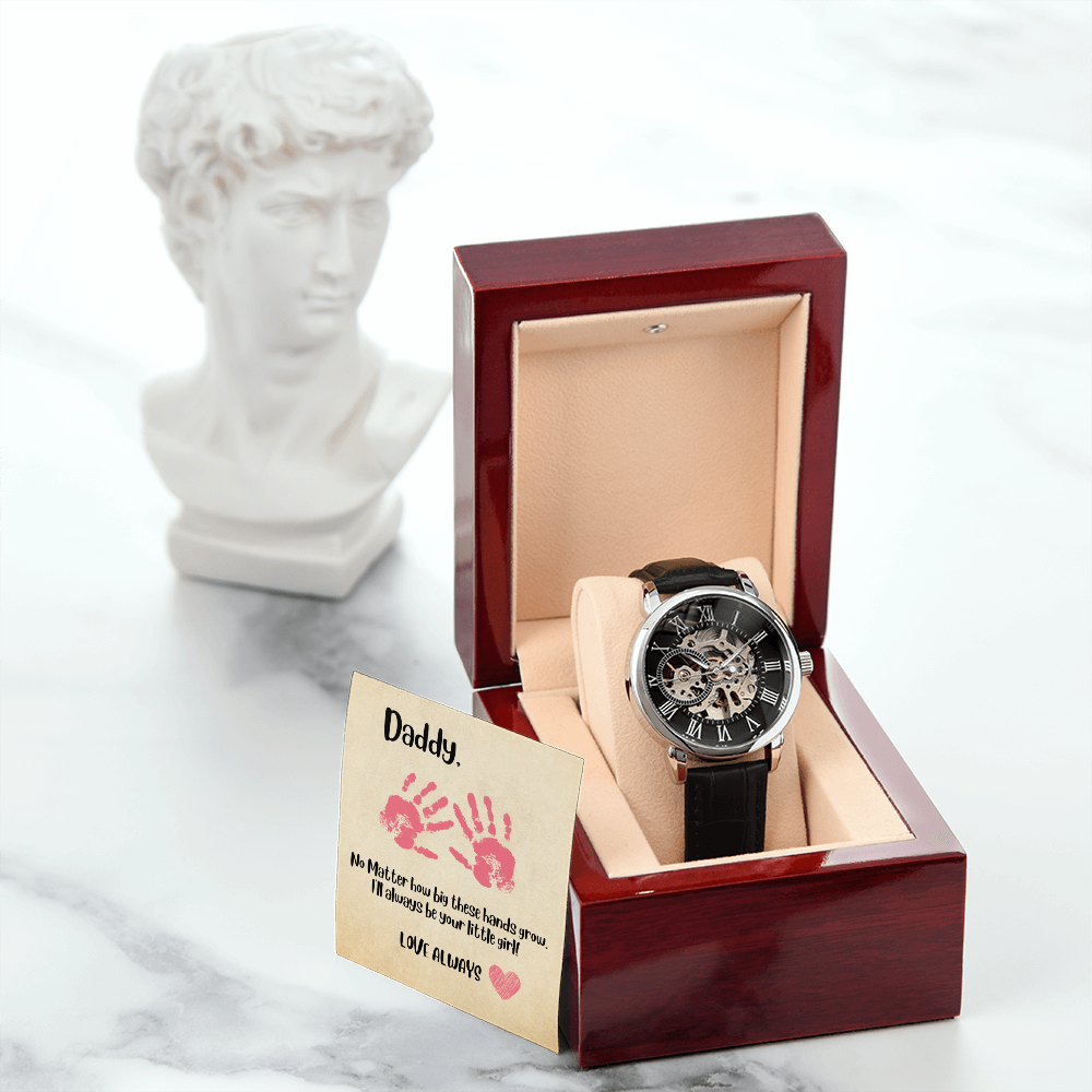 Daddy Pink Hands/ Men's Openwork Watch