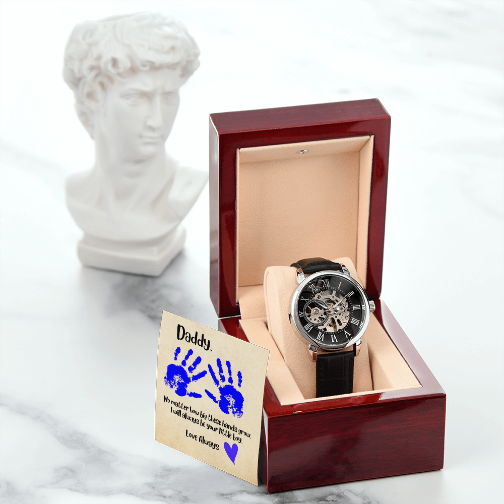 Daddy Blue Hands / Men's Openwork Watch