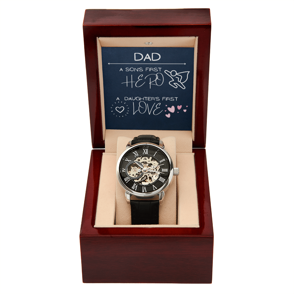 Dad First / Men's Openwork Watch