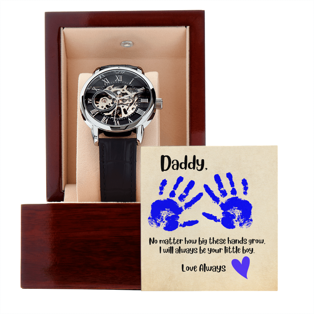 Daddy Blue Hands / Men's Openwork Watch