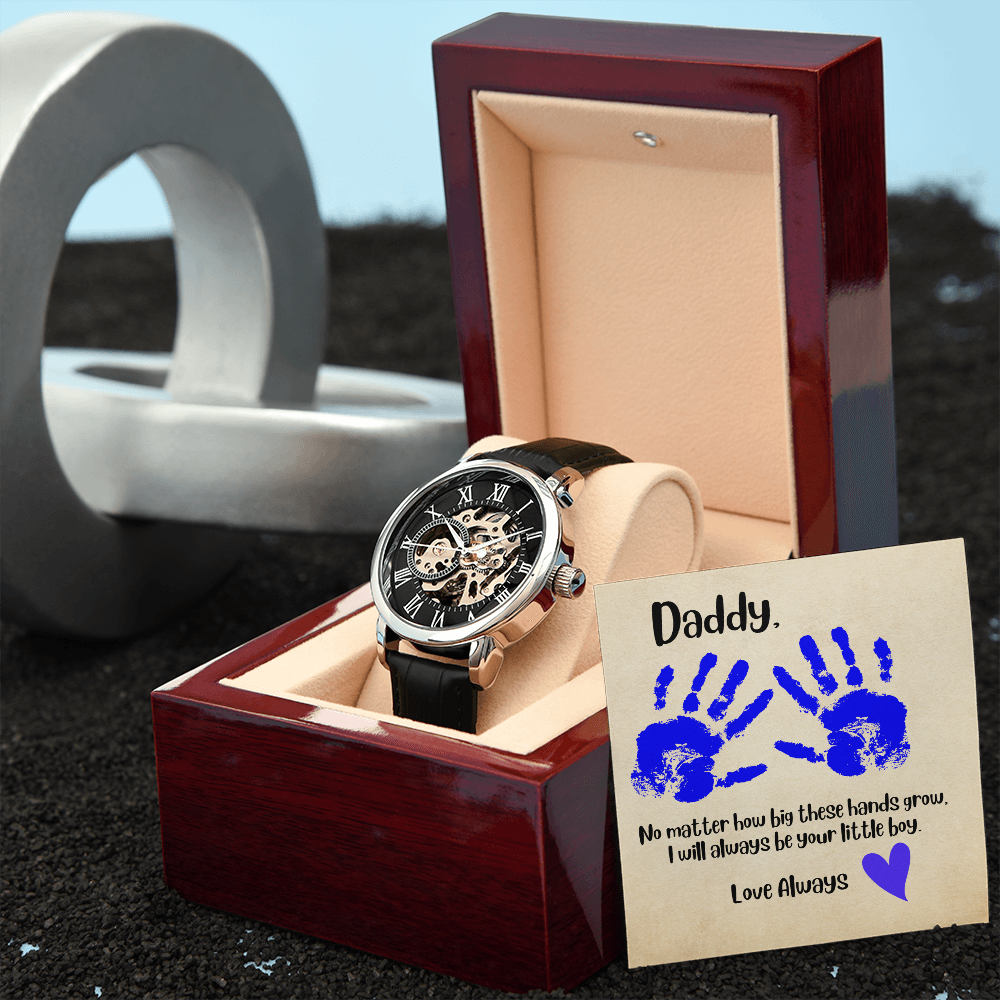 Daddy Blue Hands / Men's Openwork Watch