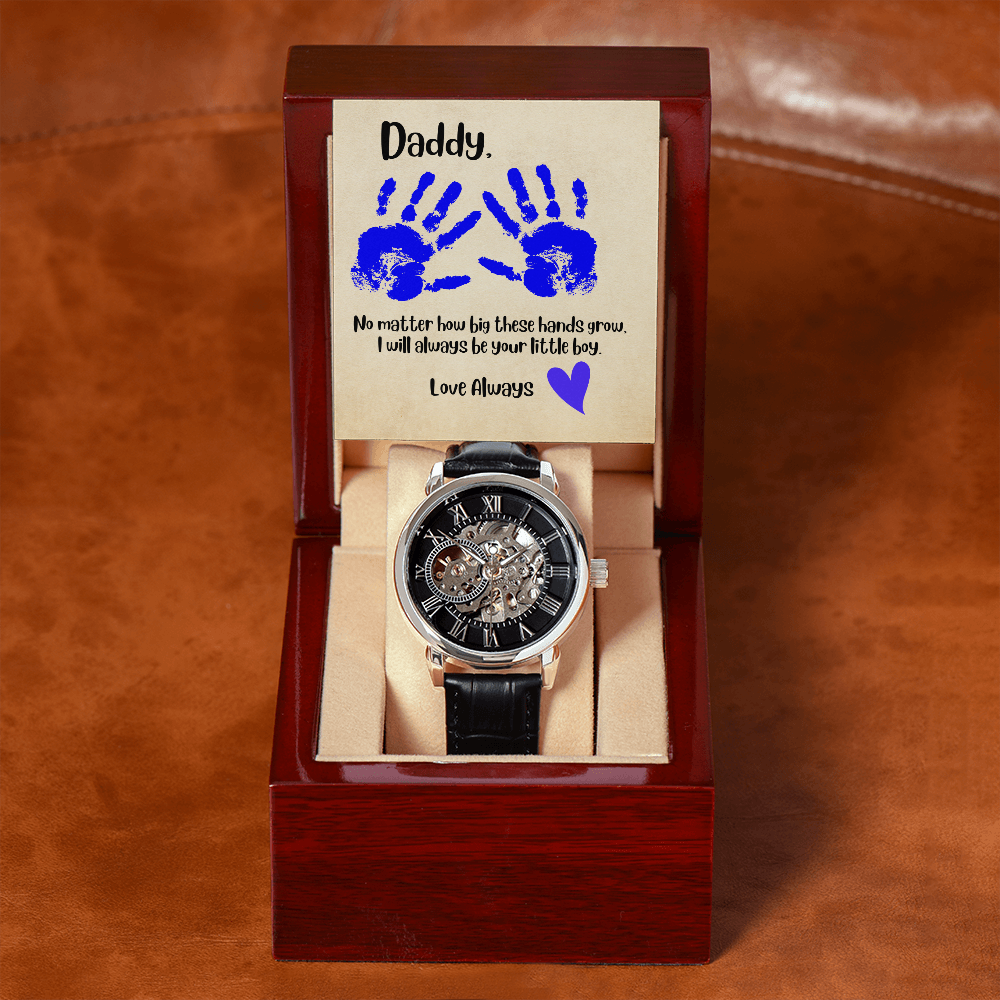 Daddy Blue Hands / Men's Openwork Watch