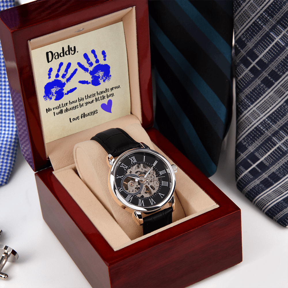Daddy Blue Hands / Men's Openwork Watch
