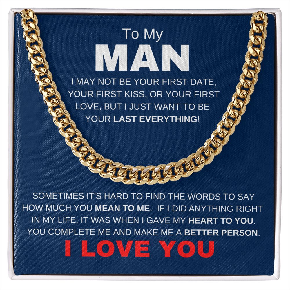 MY MAN LAST EVERYTHING BLUE CUBAN LINK