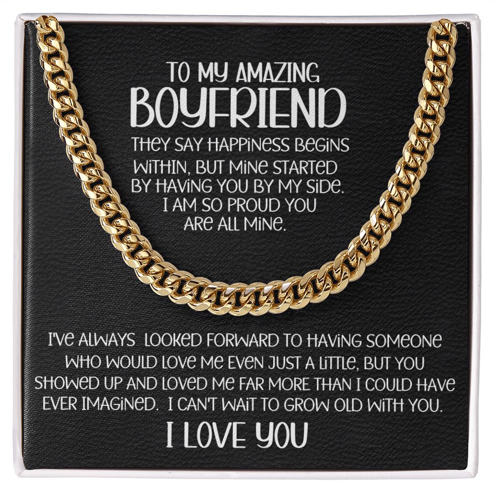 Amazing Boyfriend By My Side Cuban Link Chain