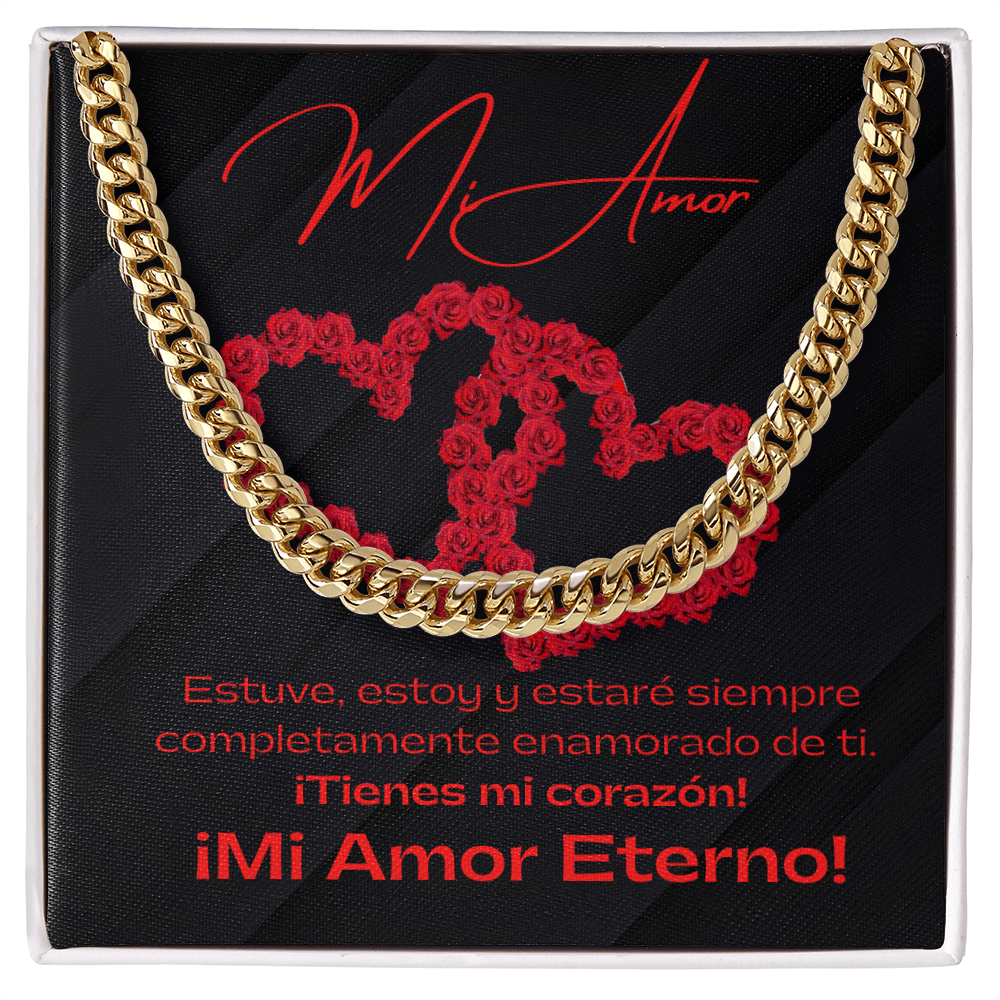 Mi Amor Black / Cuban Link Chain