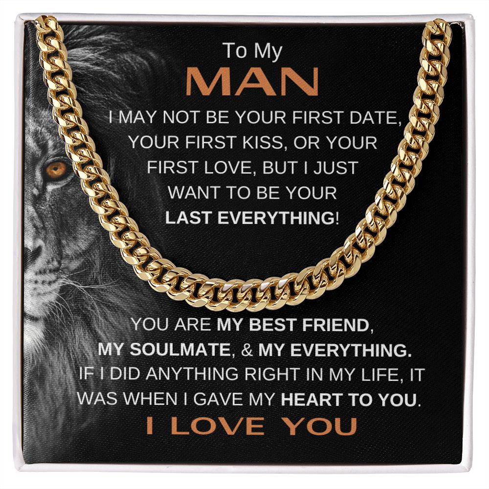 MY MAN LION LAST BRN CUBAN LINK CHAIN