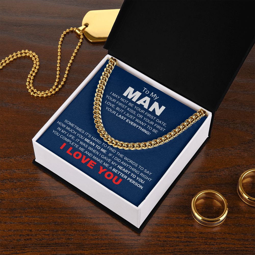 MY MAN LAST EVERYTHING BLUE CUBAN LINK