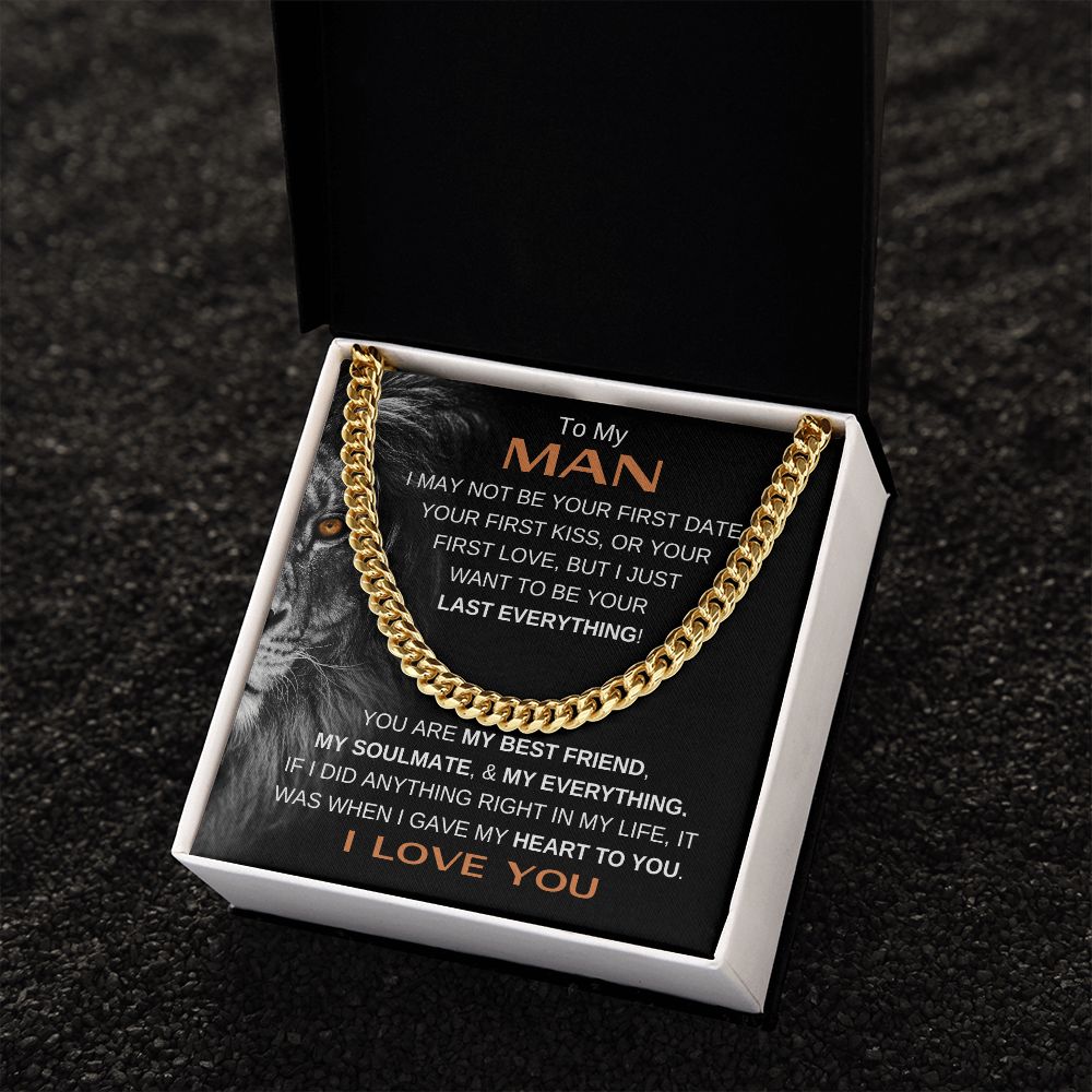 MY MAN LION LAST BRN CUBAN LINK CHAIN