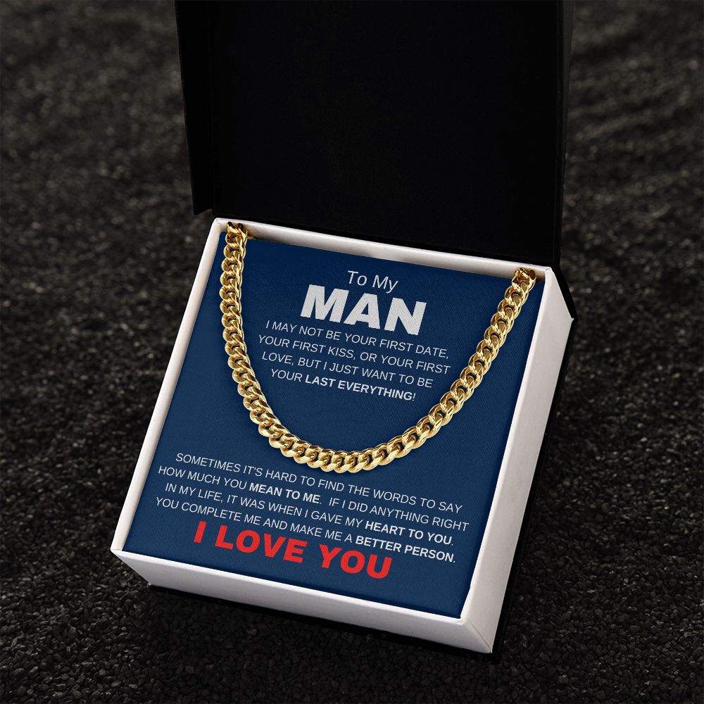 MY MAN LAST EVERYTHING BLUE CUBAN LINK