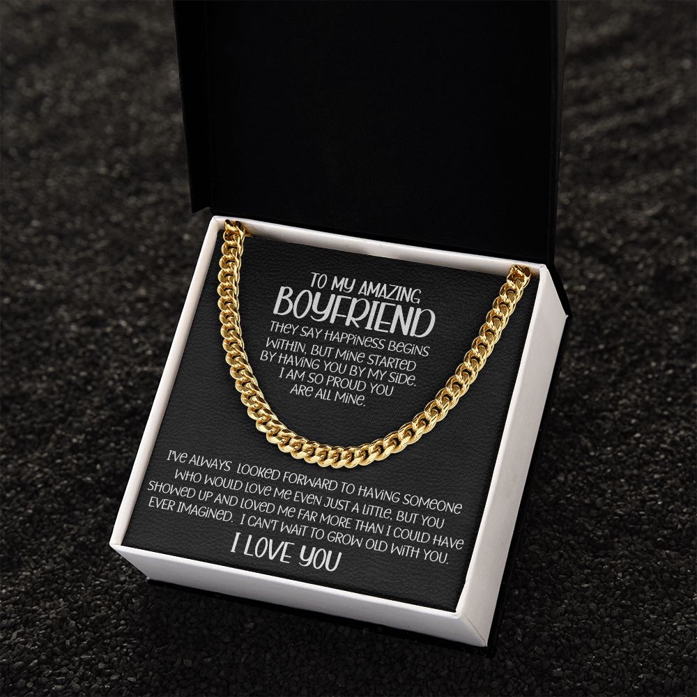 Amazing Boyfriend By My Side Cuban Link Chain