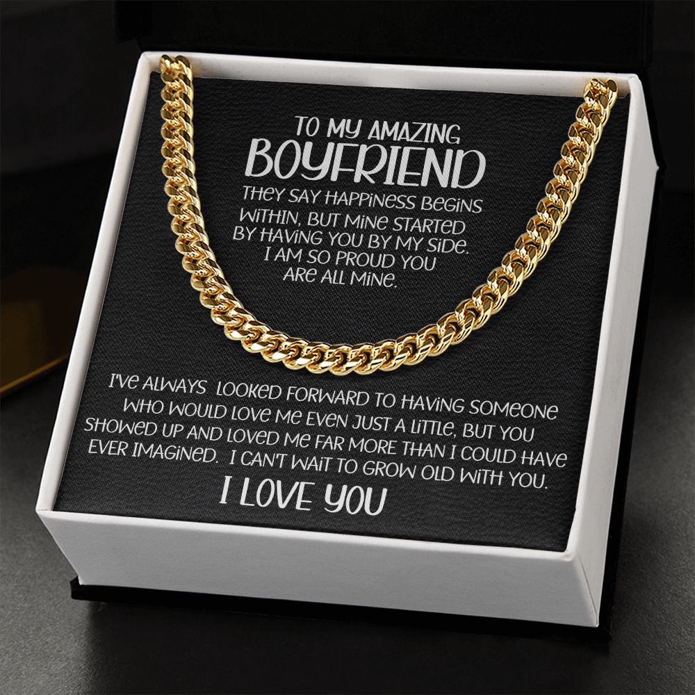 Amazing Boyfriend By My Side Cuban Link Chain