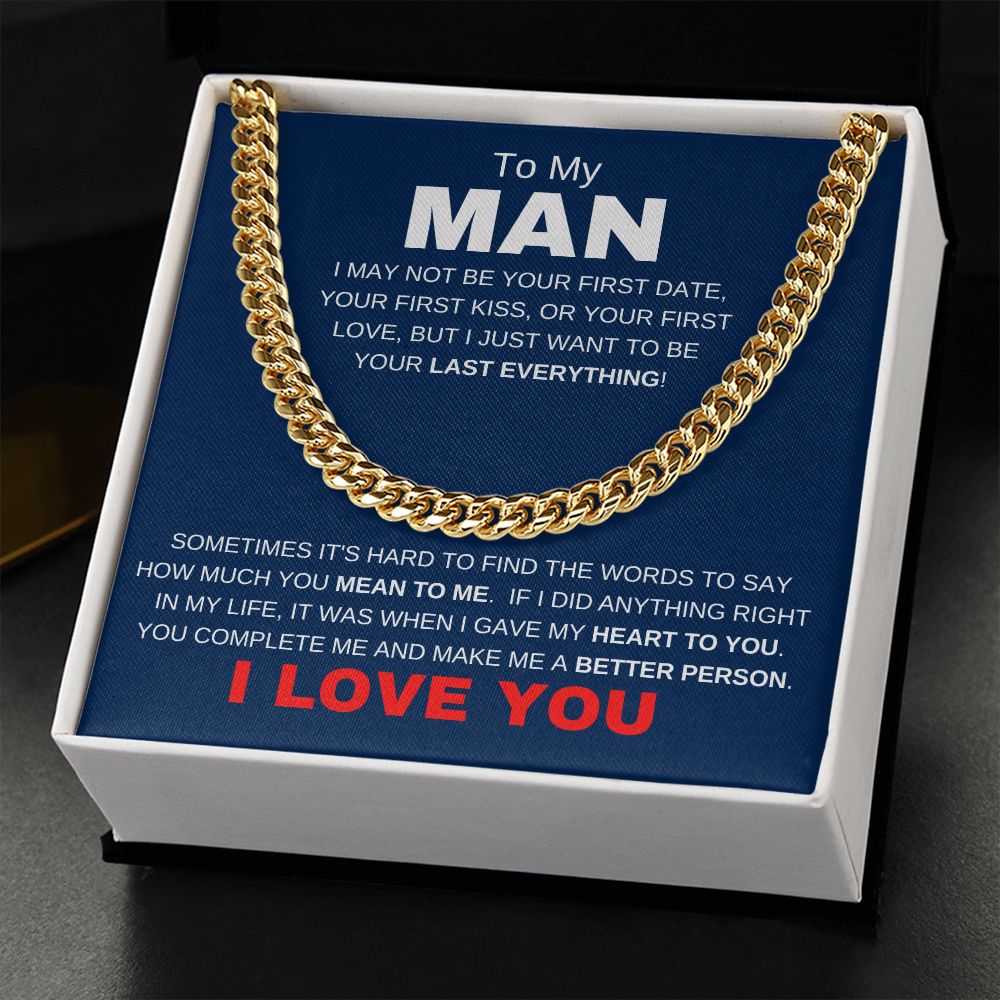 MY MAN LAST EVERYTHING BLUE CUBAN LINK