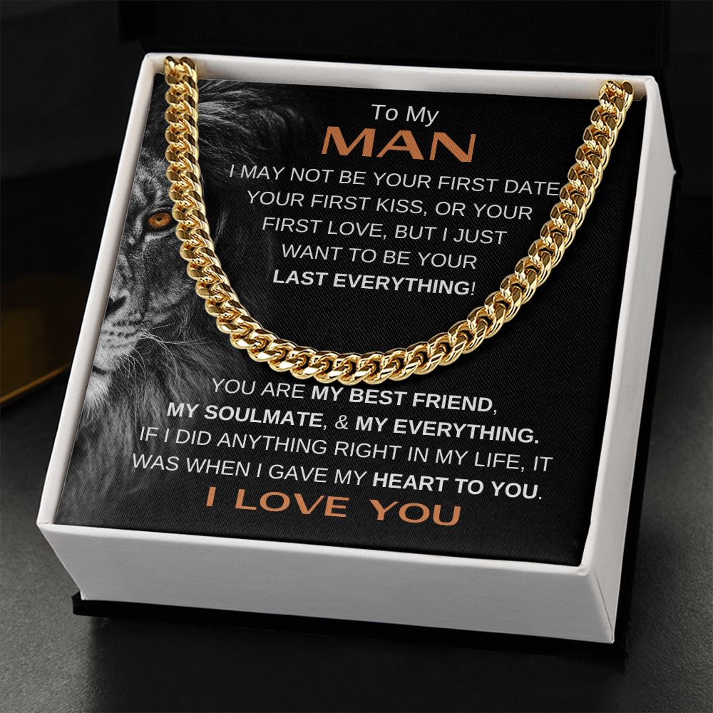 MY MAN LION LAST BRN CUBAN LINK CHAIN