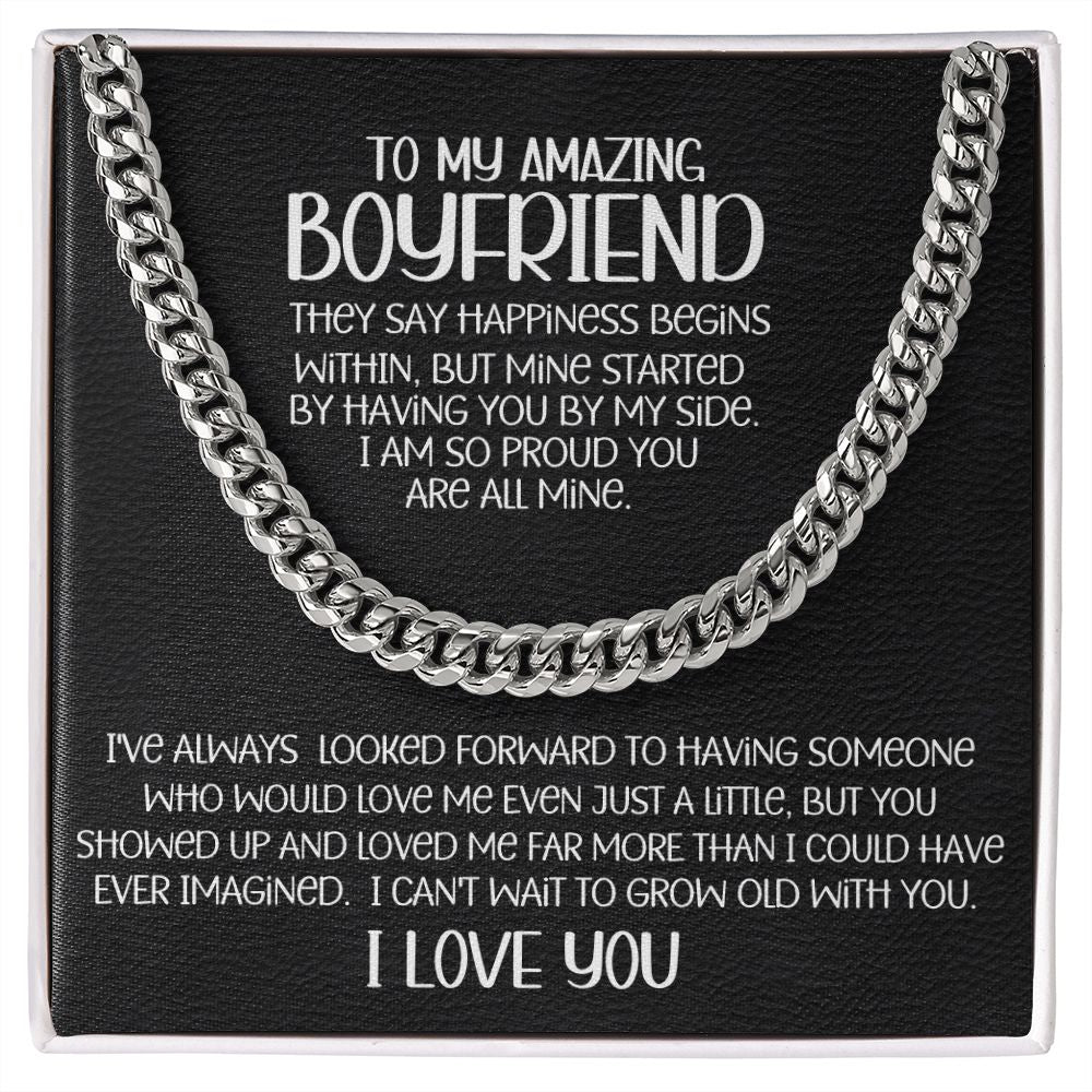 Amazing Boyfriend By My Side Cuban Link Chain