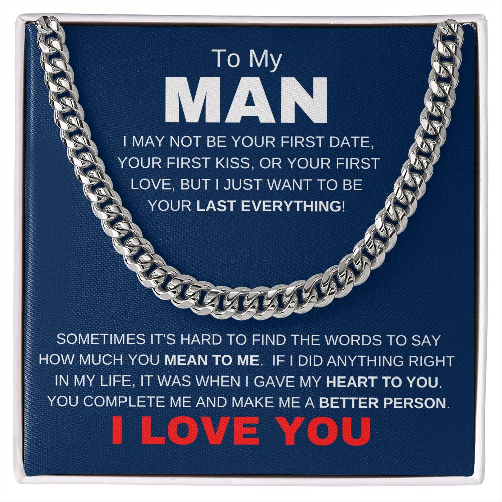 MY MAN LAST EVERYTHING BLUE CUBAN LINK