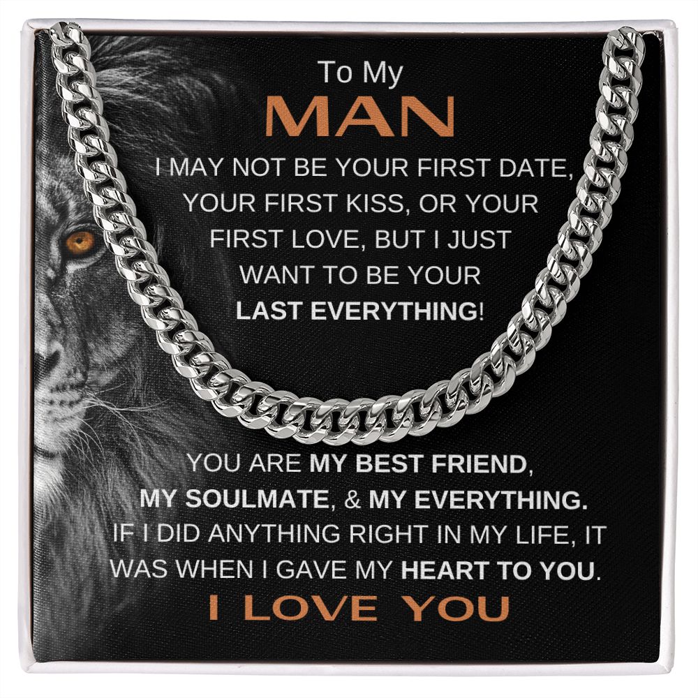 MY MAN LION LAST BRN CUBAN LINK CHAIN