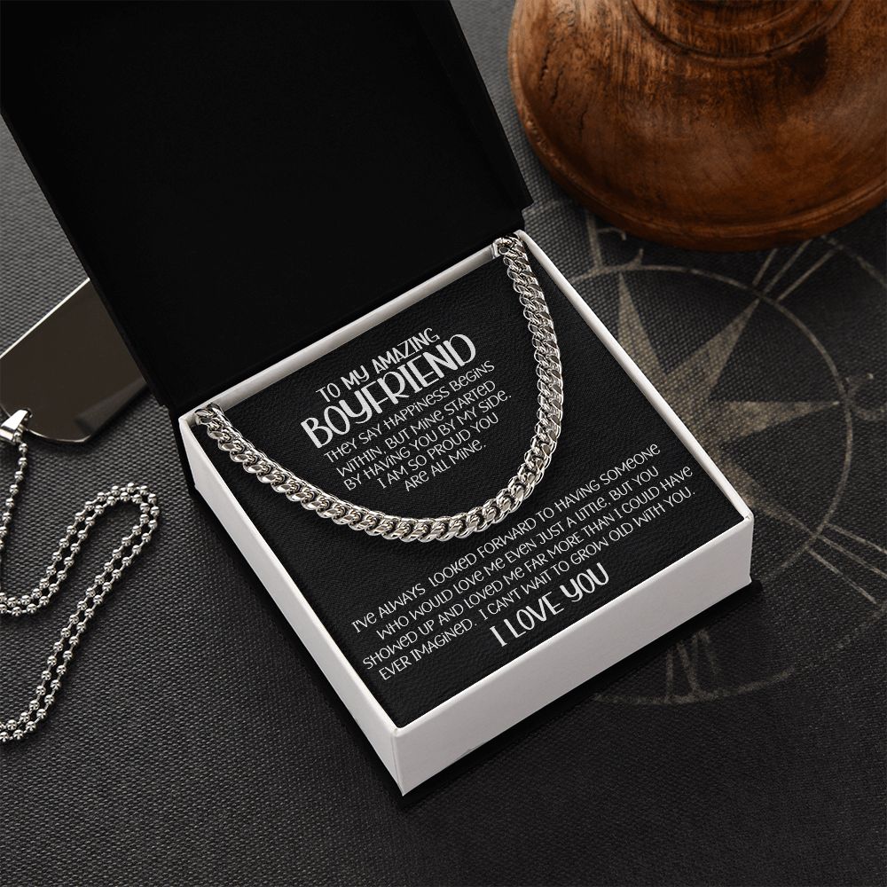 Amazing Boyfriend By My Side Cuban Link Chain