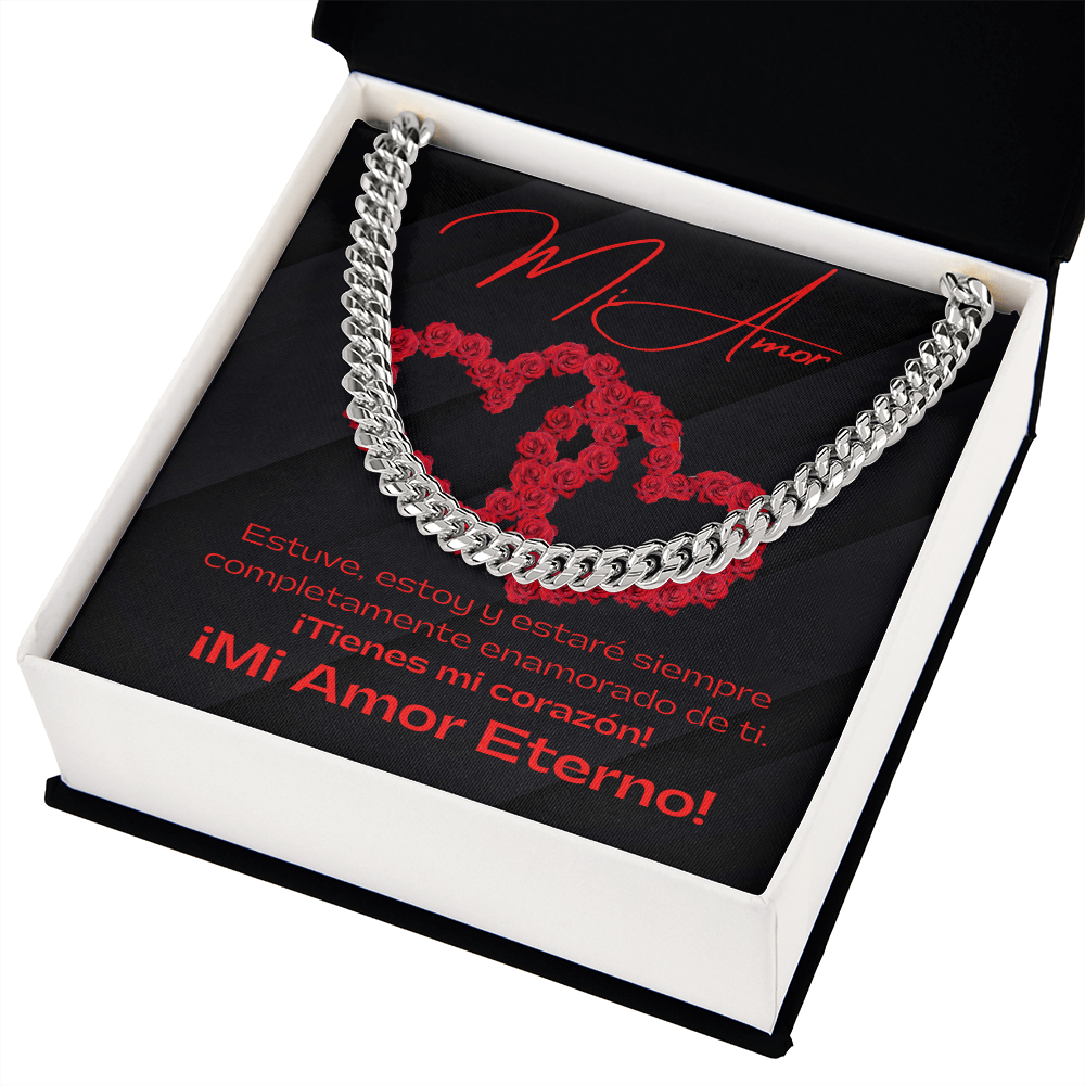 Mi Amor Black / Cuban Link Chain