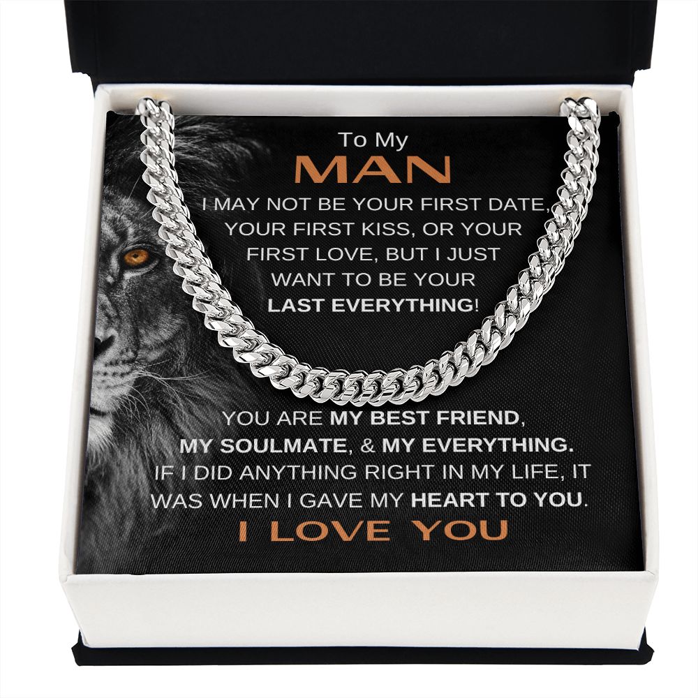 MY MAN LION LAST BRN CUBAN LINK CHAIN