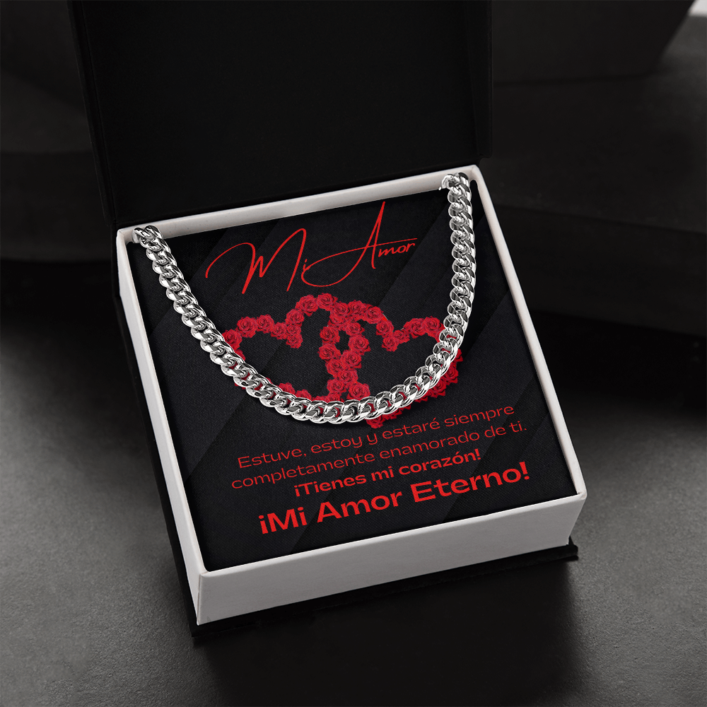 Mi Amor Black / Cuban Link Chain