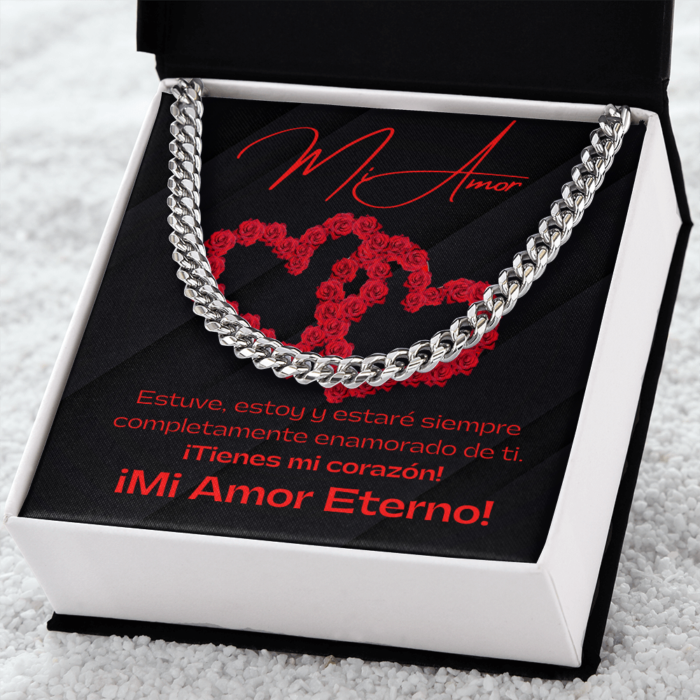 Mi Amor Black / Cuban Link Chain