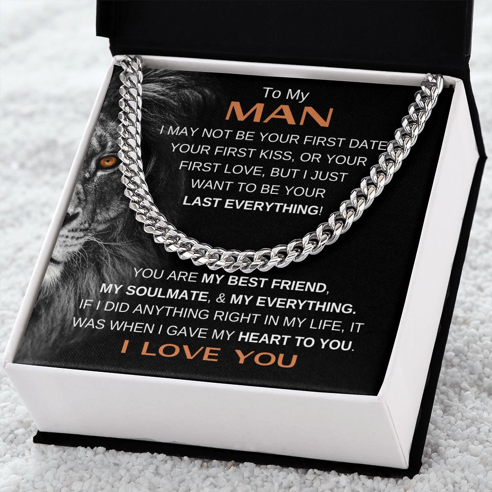MY MAN LION LAST BRN CUBAN LINK CHAIN