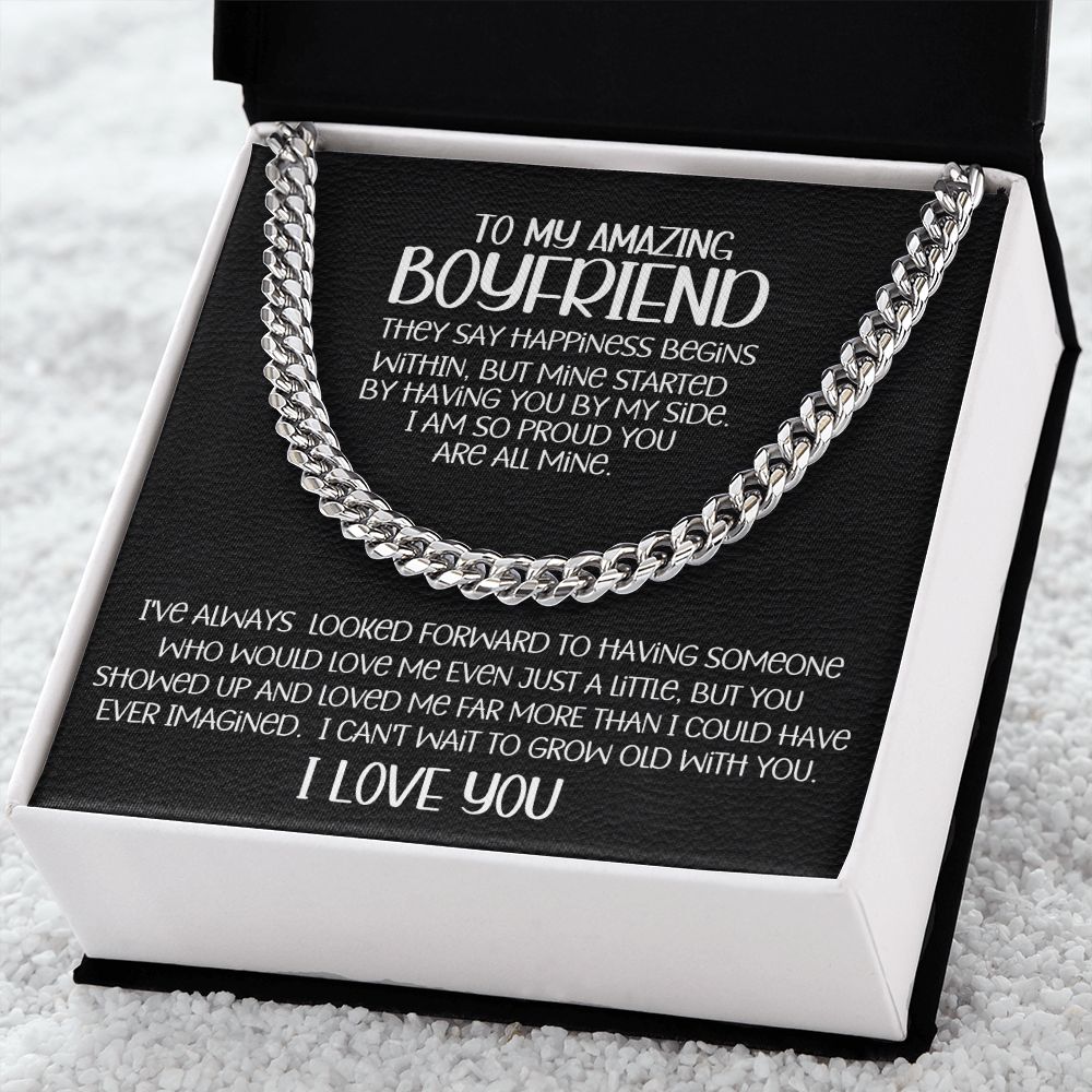 Amazing Boyfriend By My Side Cuban Link Chain