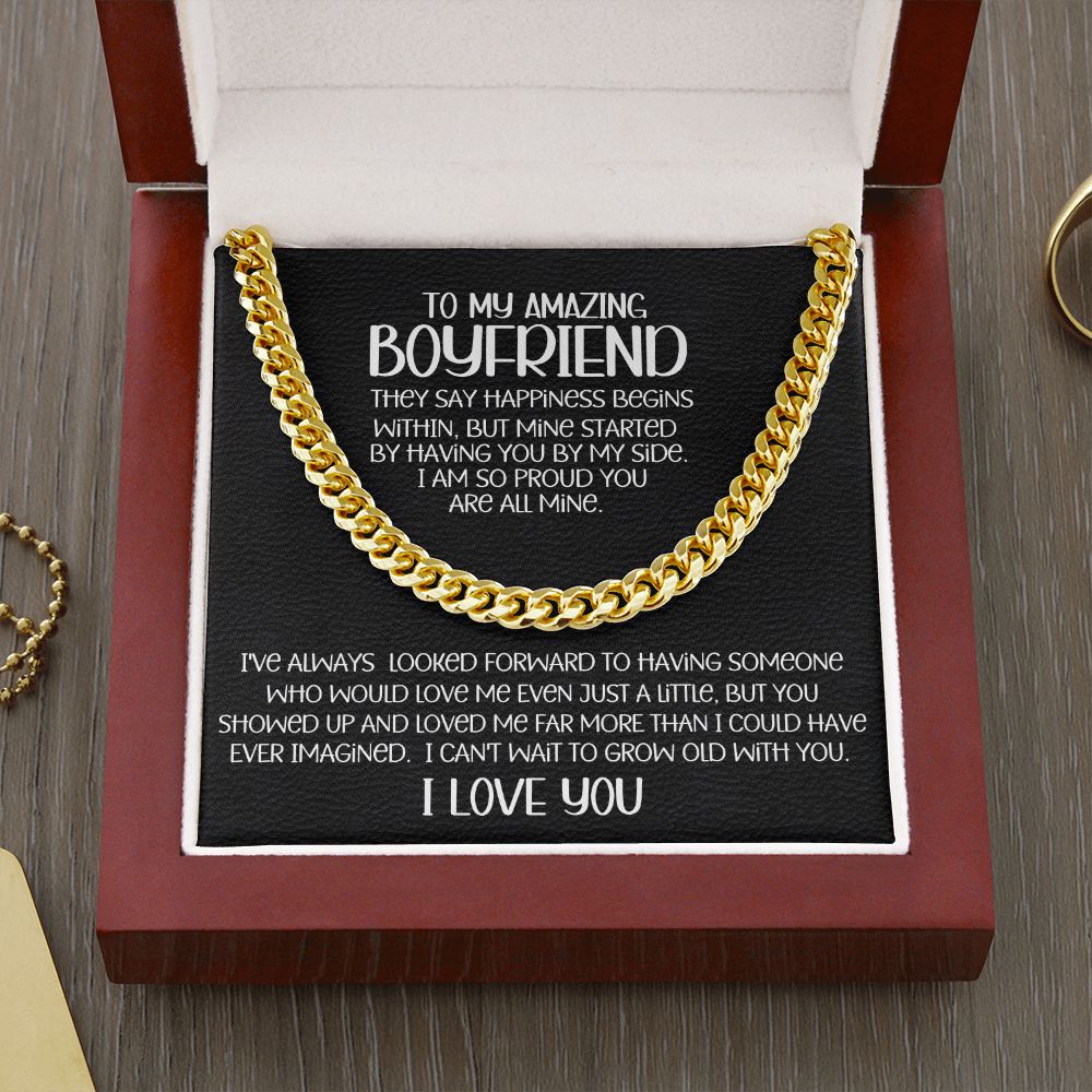 Amazing Boyfriend By My Side Cuban Link Chain